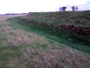 The ditches and banks were reinstated after being ploughed up The ditches and banks were reinstated after being ploughed up