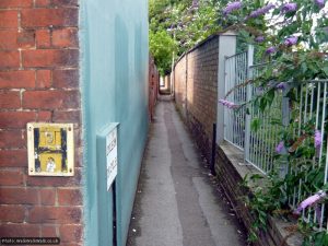 This narrow alley takes you to residential streets