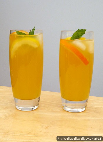 Two glasses of elderflowerade Two glasses of elderflowerade