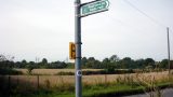 Emerging onto the Hitchin to Wymondley road