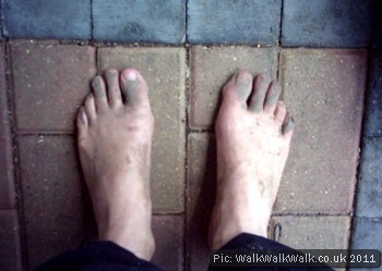 Barefoot hiking